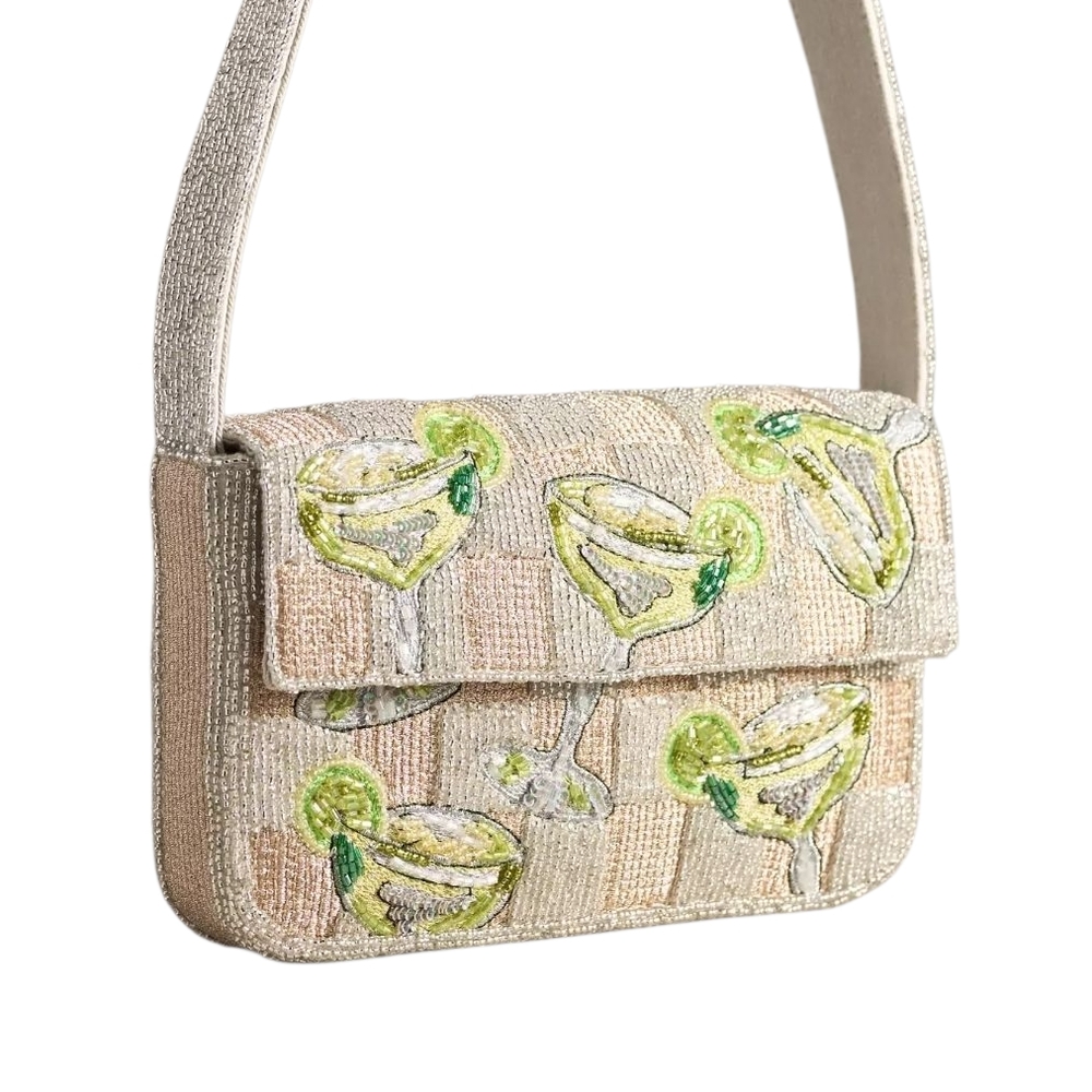 Anthropologie Fiona Beaded Shoulder Bag The Food and Drink Edition Margarita